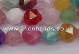 CMQ372 15.5 inches 8mm faceted nuggets mixed gemstone beads