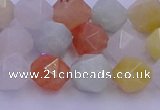 CMQ413 15.5 inches 10mm faceted nuggets mixed jade beads
