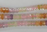 CMQ57 15.5 inches 4*6mm faceted rondelle multicolor quartz beads