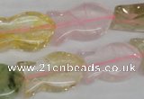 CMQ88 15.5 inches 15*25mm fish-shaped multicolor quartz beads