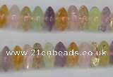 CMQ90 15.5 inches 6*12mm rondelle multicolor quartz beads