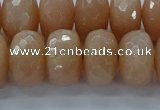 CMS1174 15.5 inches 8*14mm faceted rondelle moonstone beads