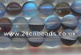 CMS1568 15.5 inches 10mm round matte synthetic moonstone beads