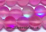 CMS2177 15 inches 6mm, 8mm, 10mm & 12mm round matte synthetic moonstone beads