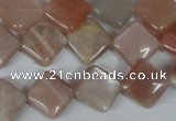 CMS530 15.5 inches 12*12mm diamond moonstone beads wholesale