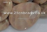 CMS57 15.5 inches 30*40mm faceted flat teardrop moonstone beads
