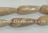 CMS76 15.5 inches 10*30mm faceted teardrop moonstone gemstone beads