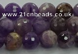 CNA1012 15.5 inches 8mm faceted round dogtooth amethyst beads