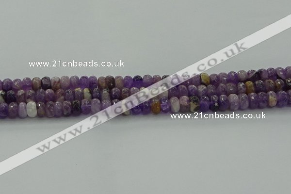 CNA1029 15.5 inches 5*8mm faceted rondelle dogtooth amethyst beads