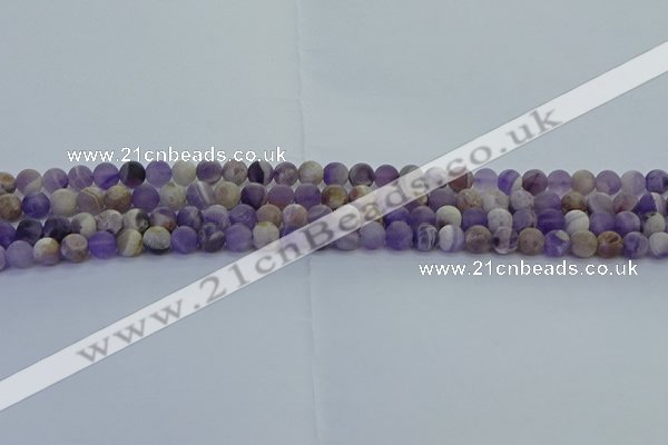 CNA1050 15.5 inches 4mm round matte dogtooth amethyst beads