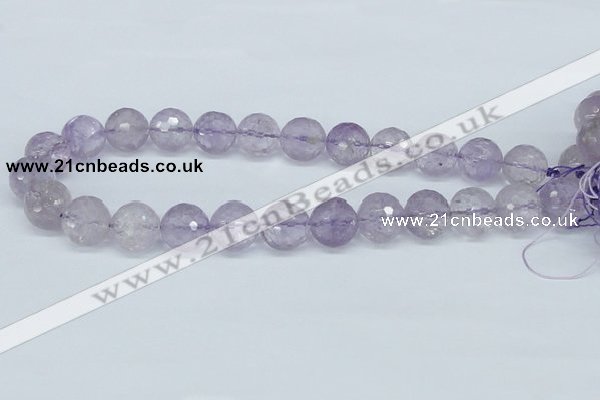 CNA114 15.5 inches 16mm faceted round natural amethyst beads