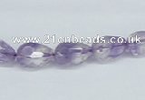 CNA123 15.5 inches 8*12mm faceted teardrop natural amethyst beads