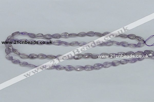 CNA154 15.5 inches 8*12mm faceted teardrop natural amethyst beads