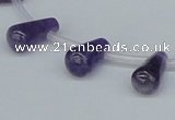 CNA167 15.5 inches 8*15mm teardrop natural amethyst beads wholesale