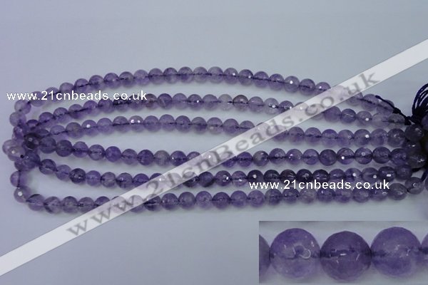 CNA252 15.5 inches 8mm faceted round natural amethyst beads