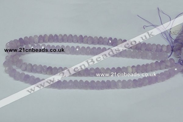 CNA428 6*10mm faceted rondelle natural lavender amethyst beads