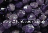 CNA57 15.5 inches 10mm faceted coin grade A natural amethyst beads