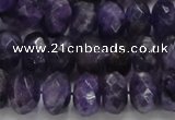 CNA63 15.5 inches 7*12mm faceted rondelle grade A natural amethyst beads