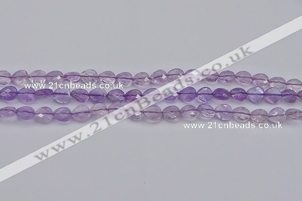 CNA924 15.5 inches 10*10mm faceted flat teardrop natural amethyst beads
