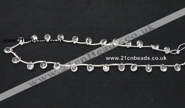 CNC29 6*9mm briolette grade AB natural white crystal beads wholesale