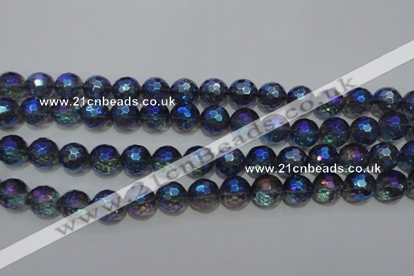 CNC313 15.5 inches 10mm faceted round AB-color white crystal beads