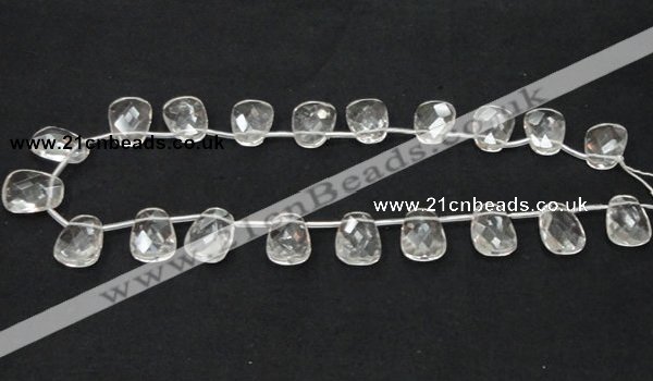 CNC35 13*18mm faceted trapezoid grade AB natural white crystal beads