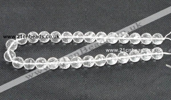 CNC55 15.5 inches 14mm faceted round grade A natural white crystal beads
