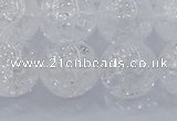 CNC556 15.5 inches 16mm round natural crackle white crystal beads