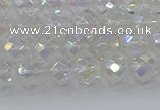 CNC608 15.5 inches 6mm faceted round plated natural white crystal beads