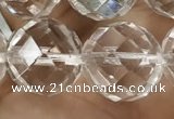 CNC708 15.5 inches 18mm faceted round white crystal beads