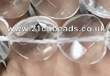 CNC738 15.5 inches 14*14mm faceted heart white crystal beads