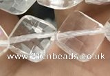 CNC754 15.5 inches 10*10mm faceted diamond white crystal beads