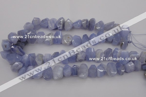 CNG1037 12*16mm - 15*20mm faceted nuggets blue lace agate beads