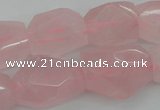 CNG1056 15.5 inches 12*16mm - 15*20mm faceted nuggets rose quartz beads