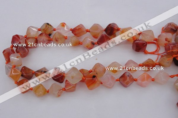 CNG1065 15.5 inches 12*16mm - 15*20mm faceted bicone red agate beads