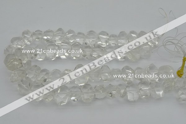 CNG1150 15.5 inches 10*14mm - 15*20mm faceted nuggets white crystal beads