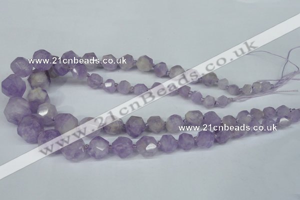 CNG1305 15.5 inches 8mm - 18mm faceted nuggets lavender amethyst beads