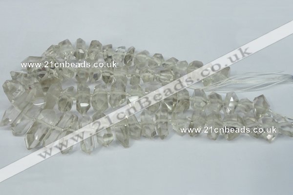 CNG1315 10*25mm – 12*35mm faceted nuggets smoky quartz beads