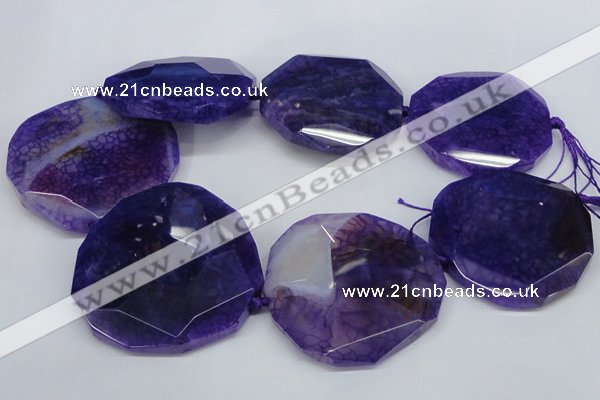 CNG1345 15.5 inches 52*55mm faceted freeform agate beads