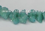 CNG1539 15.5 inches 6*8mm - 15*20mm nuggets plated druzy quartz beads