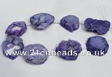 CNG1562 30*35mm - 35*40mm freeform plated druzy agate beads