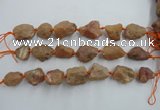 CNG1831 8 inches 15*20mm - 20*25mm nuggets plated red agate beads