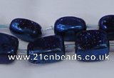 CNG2004 15.5 inches 8*12mm - 10*15mm nuggets plated quartz beads