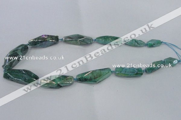 CNG2009 15.5 inches 10*14mm - 12*38mm nuggets plated quartz beads