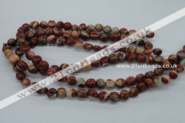 CNG217 15.5 inches 10*12mm nuggets red jasper gemstone beads