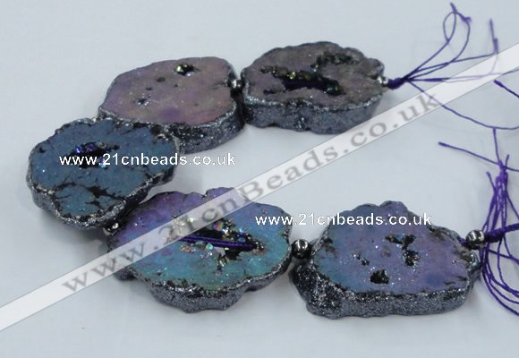 CNG2331 7.5 inches 35*40mm - 45*50mm freeform druzy agate beads