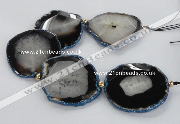 CNG2376 7.5 inches 40*45mm - 45*50mm freeform agate gemstone beads