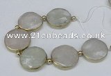 CNG2471 7.5 inches 30mm faceted coin quartz gemstone beads