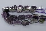 CNG2633 15.5 inches 20*24mm - 25*35mm freeform druzy amethyst beads