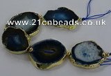 CNG2855 8 inches 35*45mm - 45*55mm freeform druzy agate beads